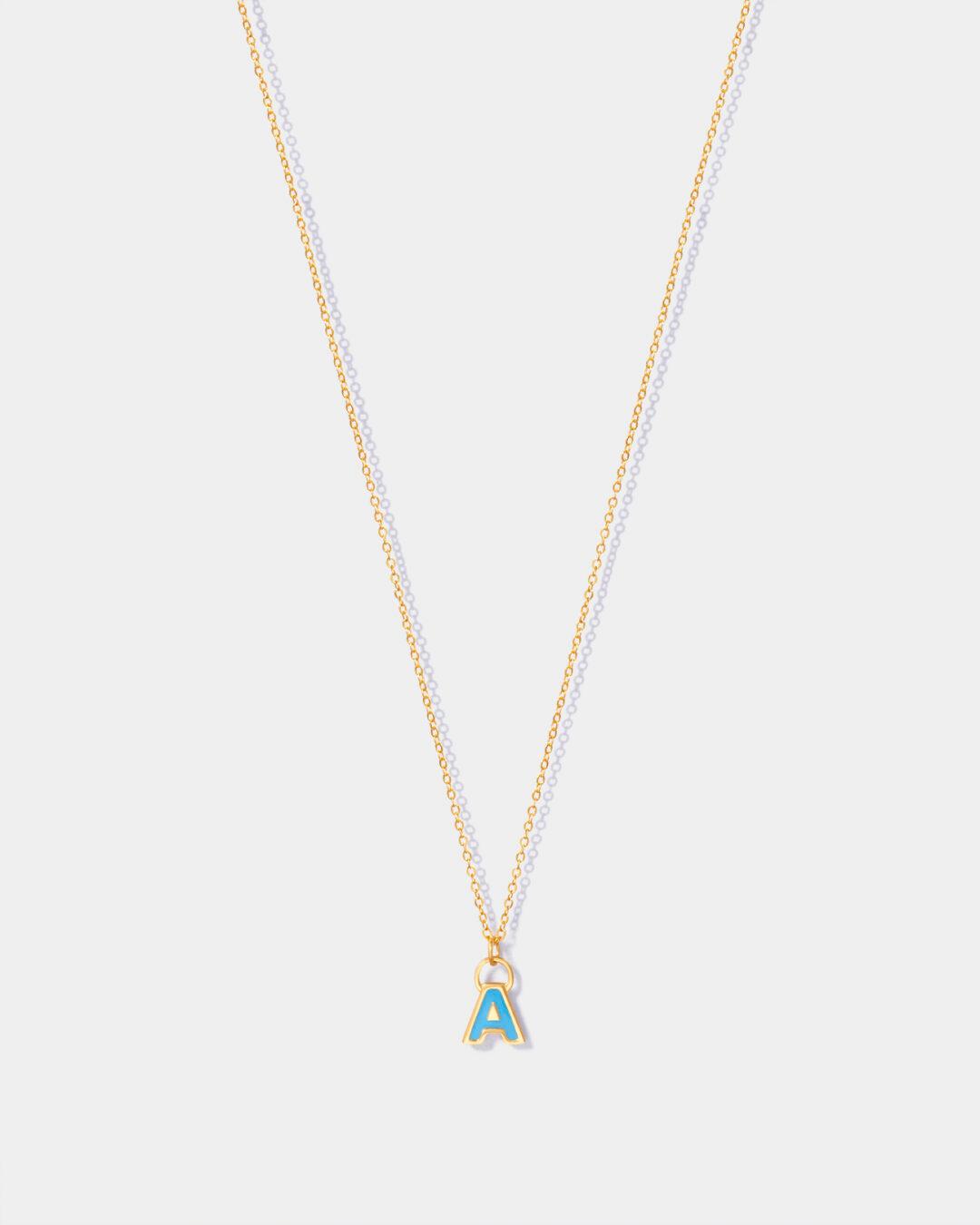 Letter A Enamel Necklace
