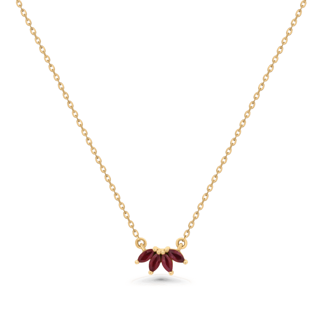 Ruby Blossom Gold Necklace