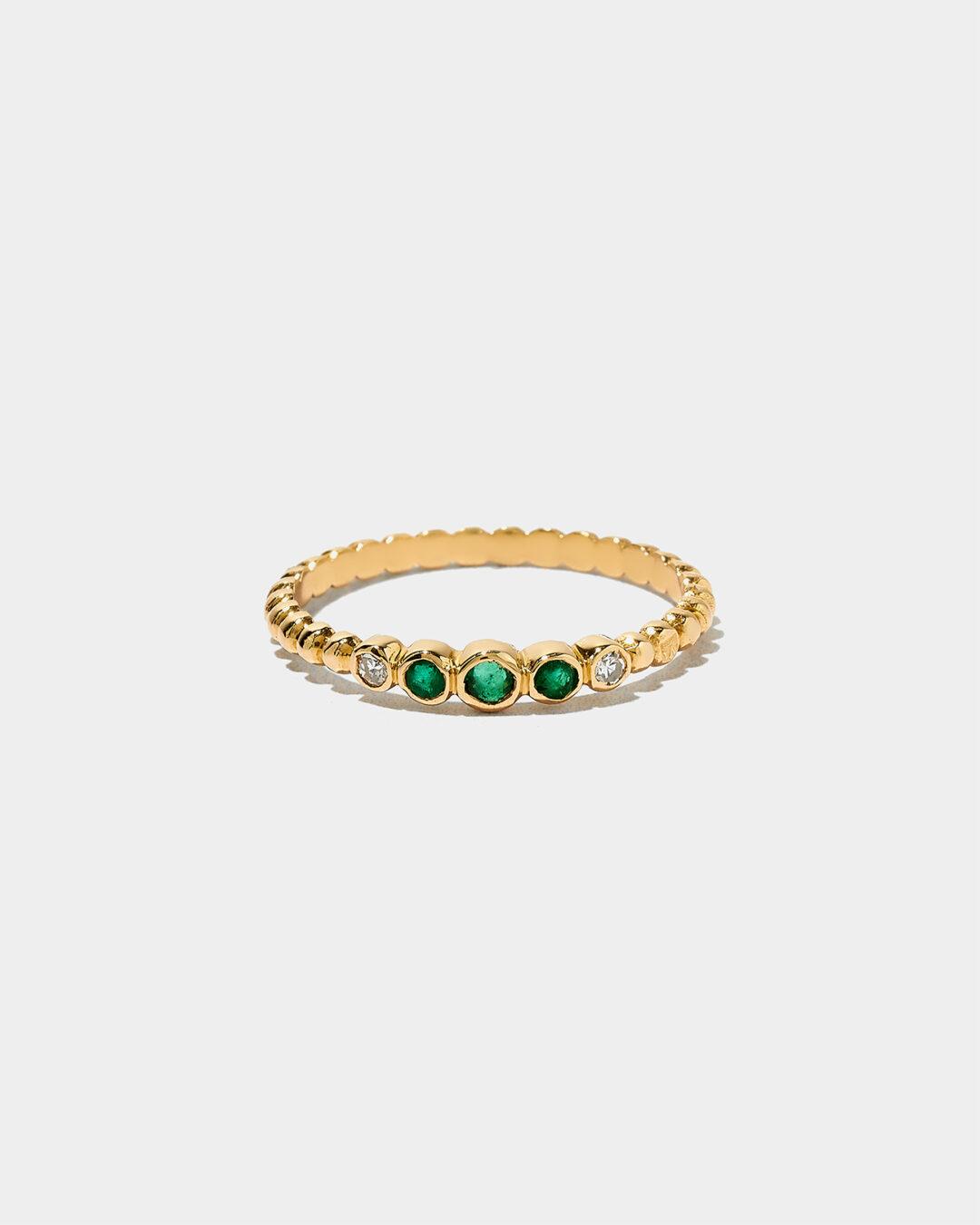 Cassiopeia Ring Diamond & Emeralds - Image 2