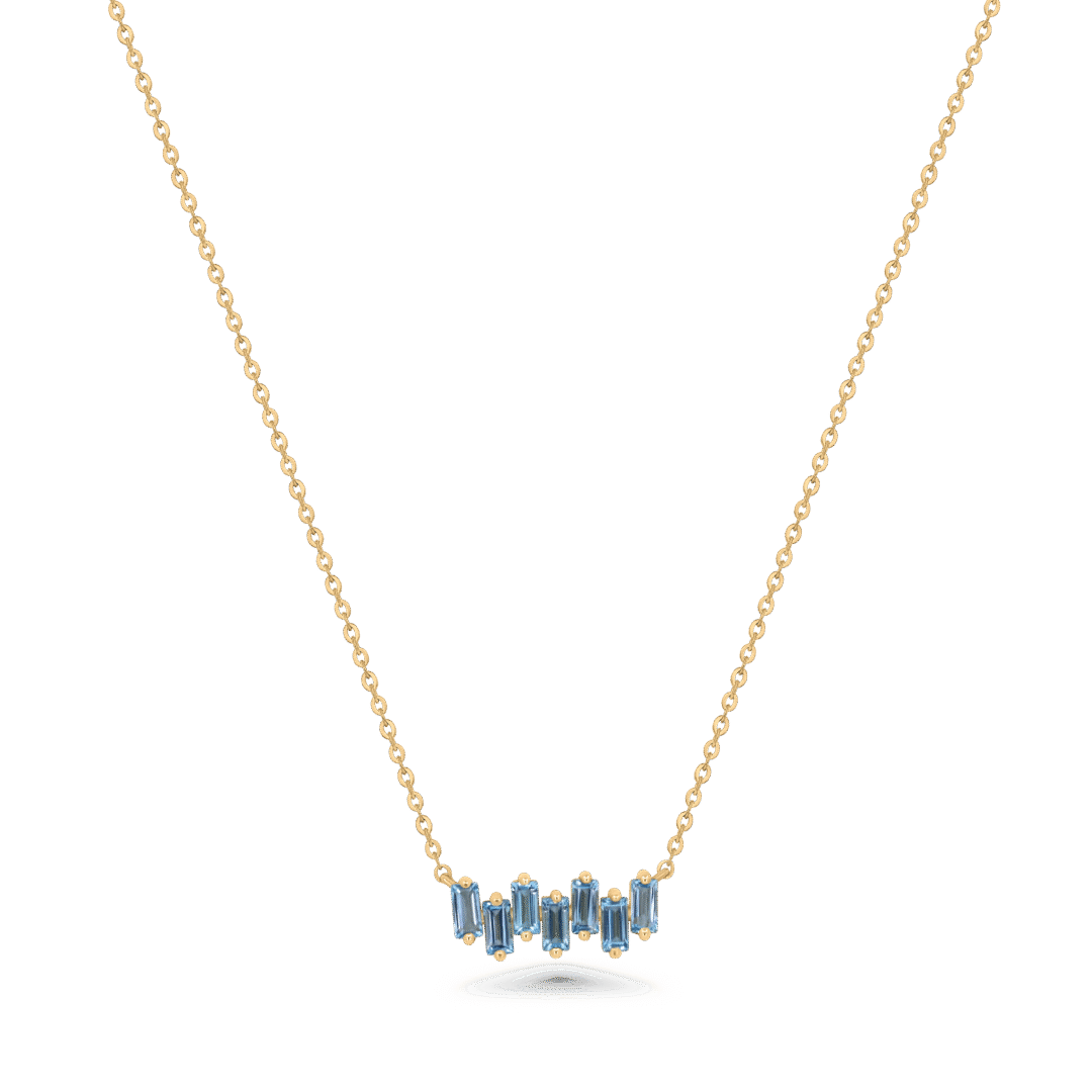 Blue Topaz Bar Necklace