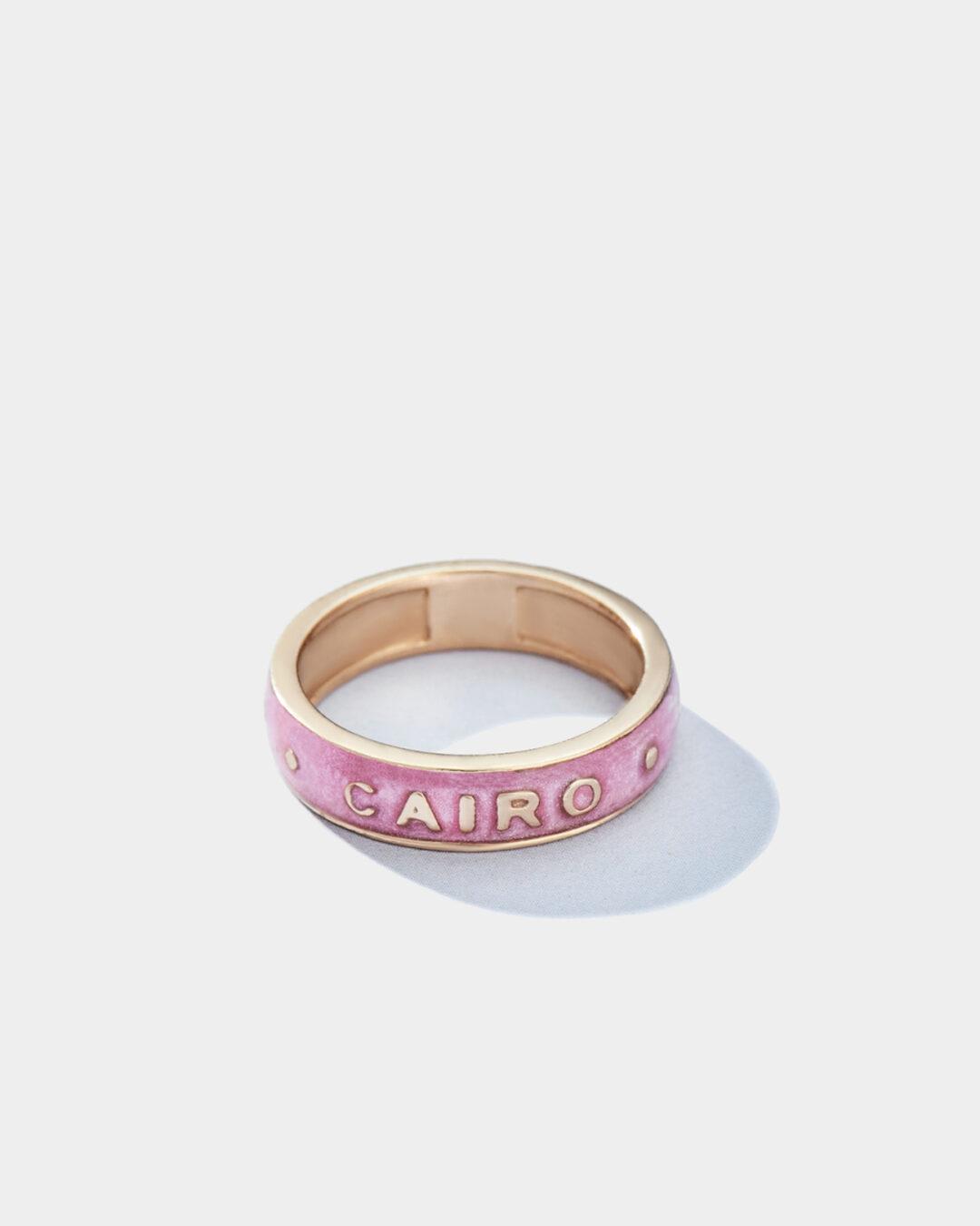 Cairo Pink Enamel Ring - Image 3