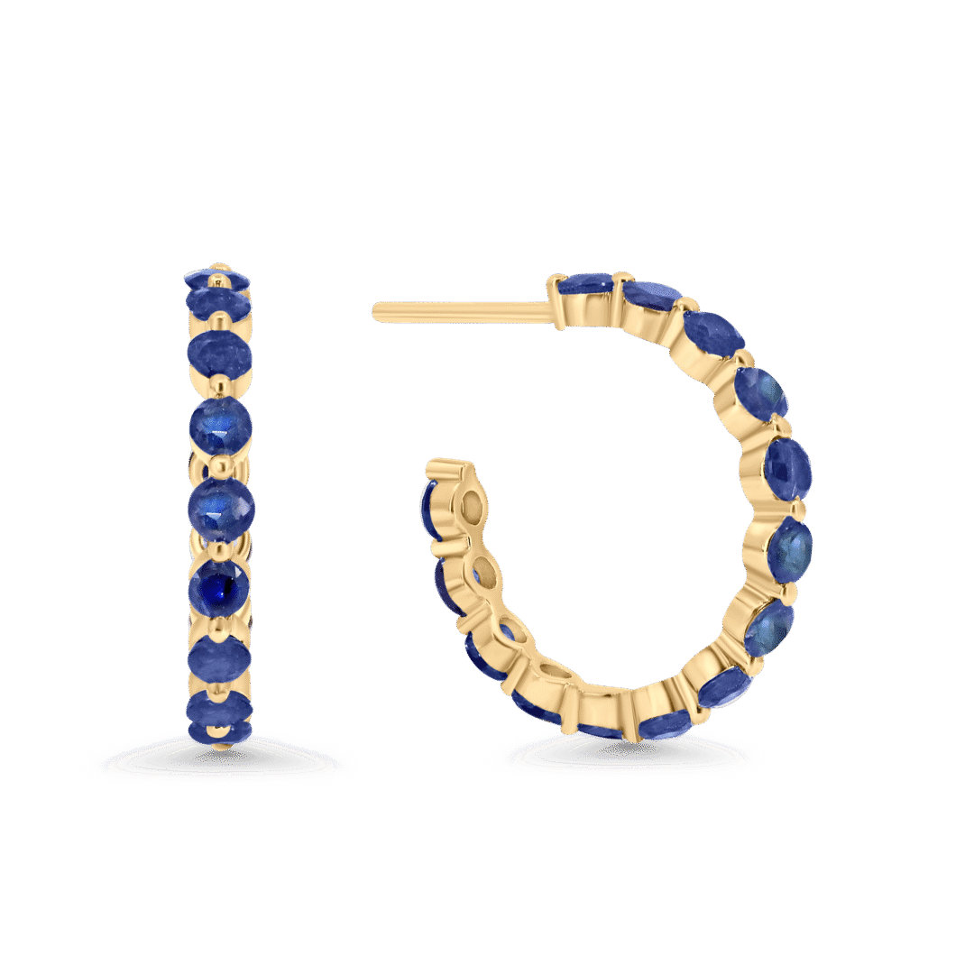 Midnight Sapphire Hoops