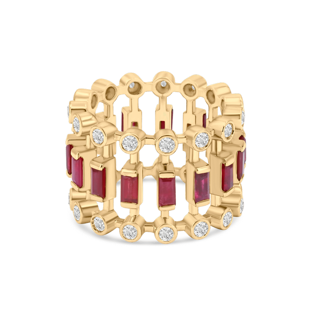 Dot & Dash Ruby & Diamond Ring