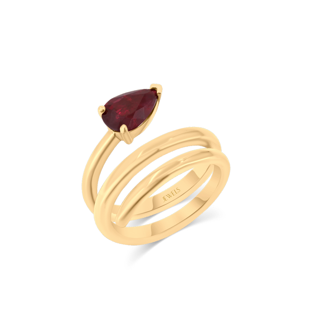 Ruby Spiral Ring