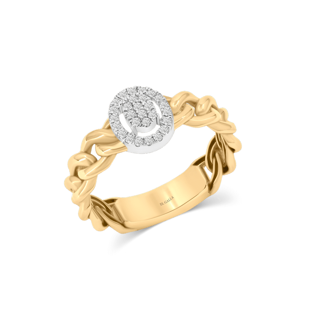 Diamond Chain Link Ring