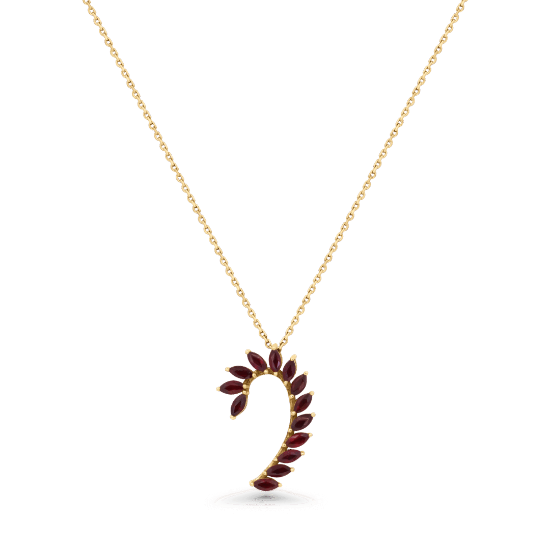 Ruby Leaf Necklace