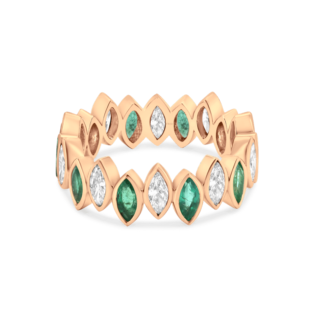 Emerald & Diamond Marquise Eternity Ring