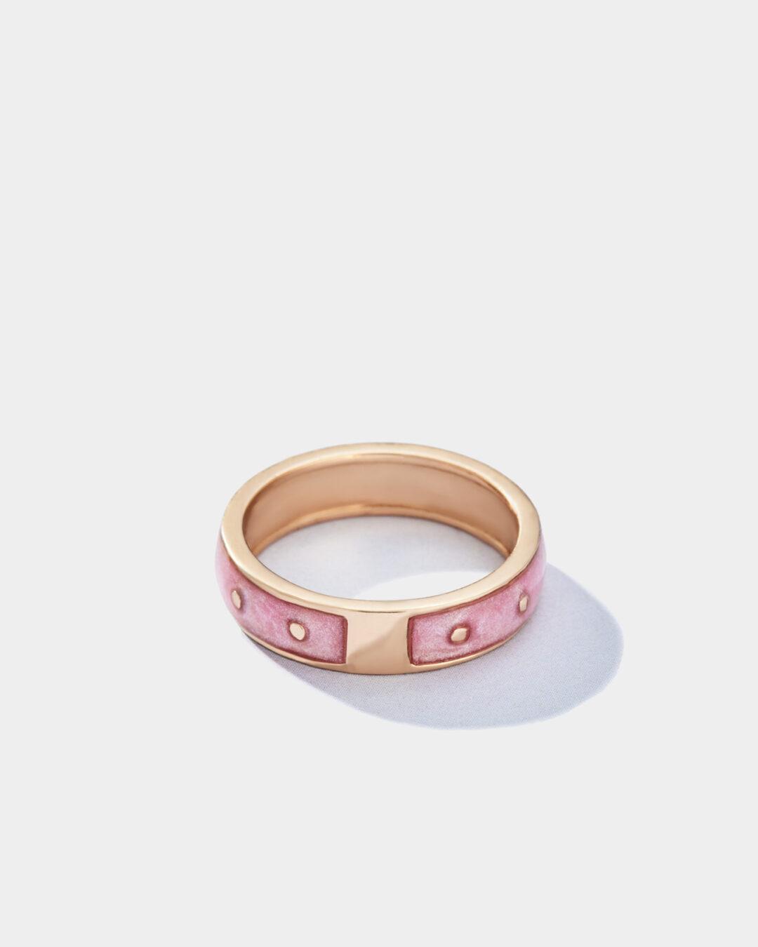 Cairo Pink Enamel Ring - Image 2