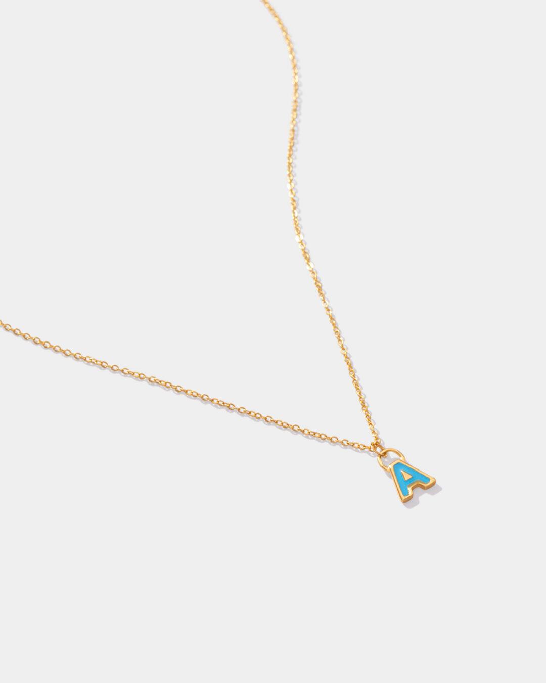 Letter A Enamel Necklace - Image 2