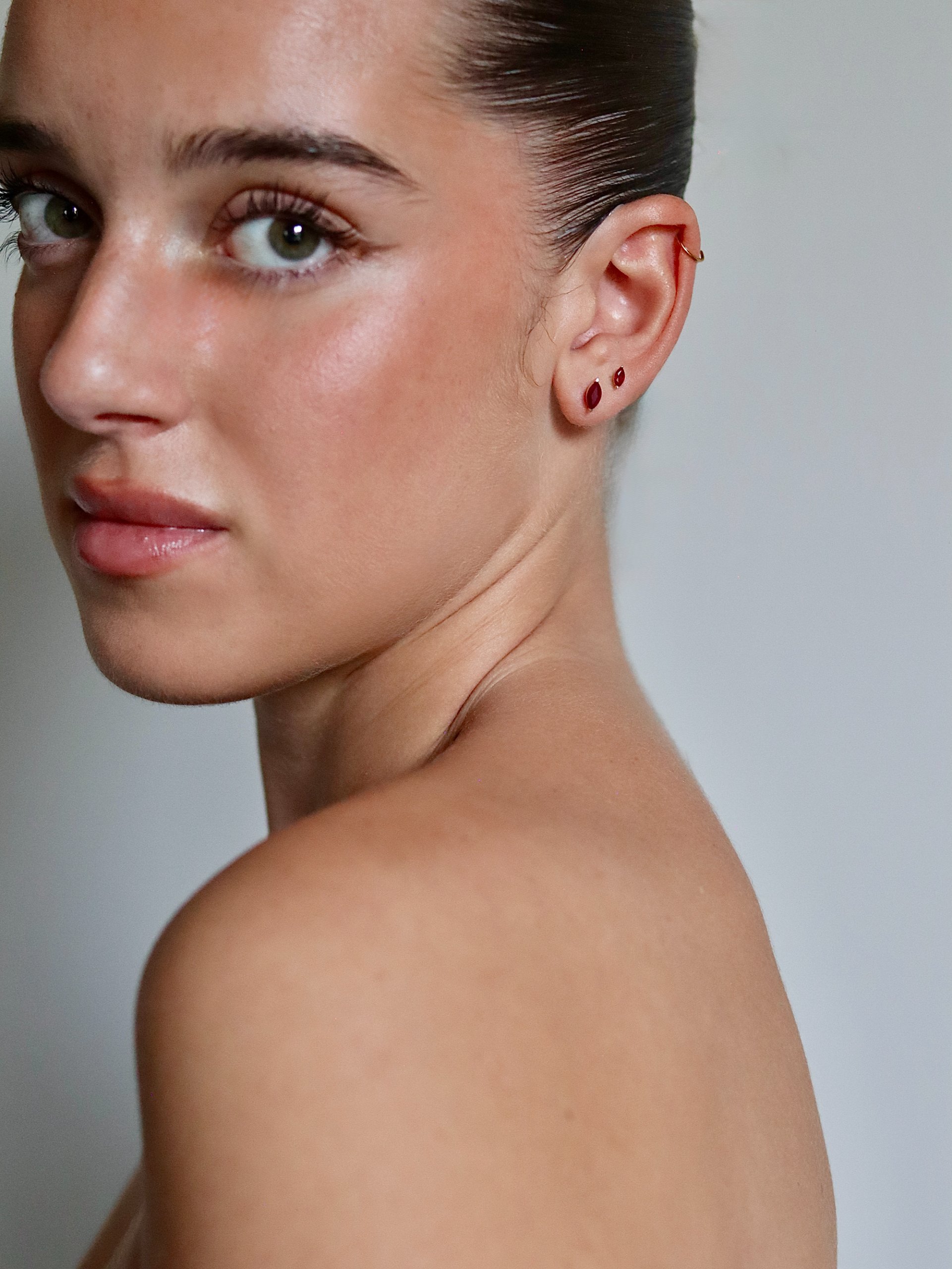 Single Marquise Ruby Stud Earring - Image 3