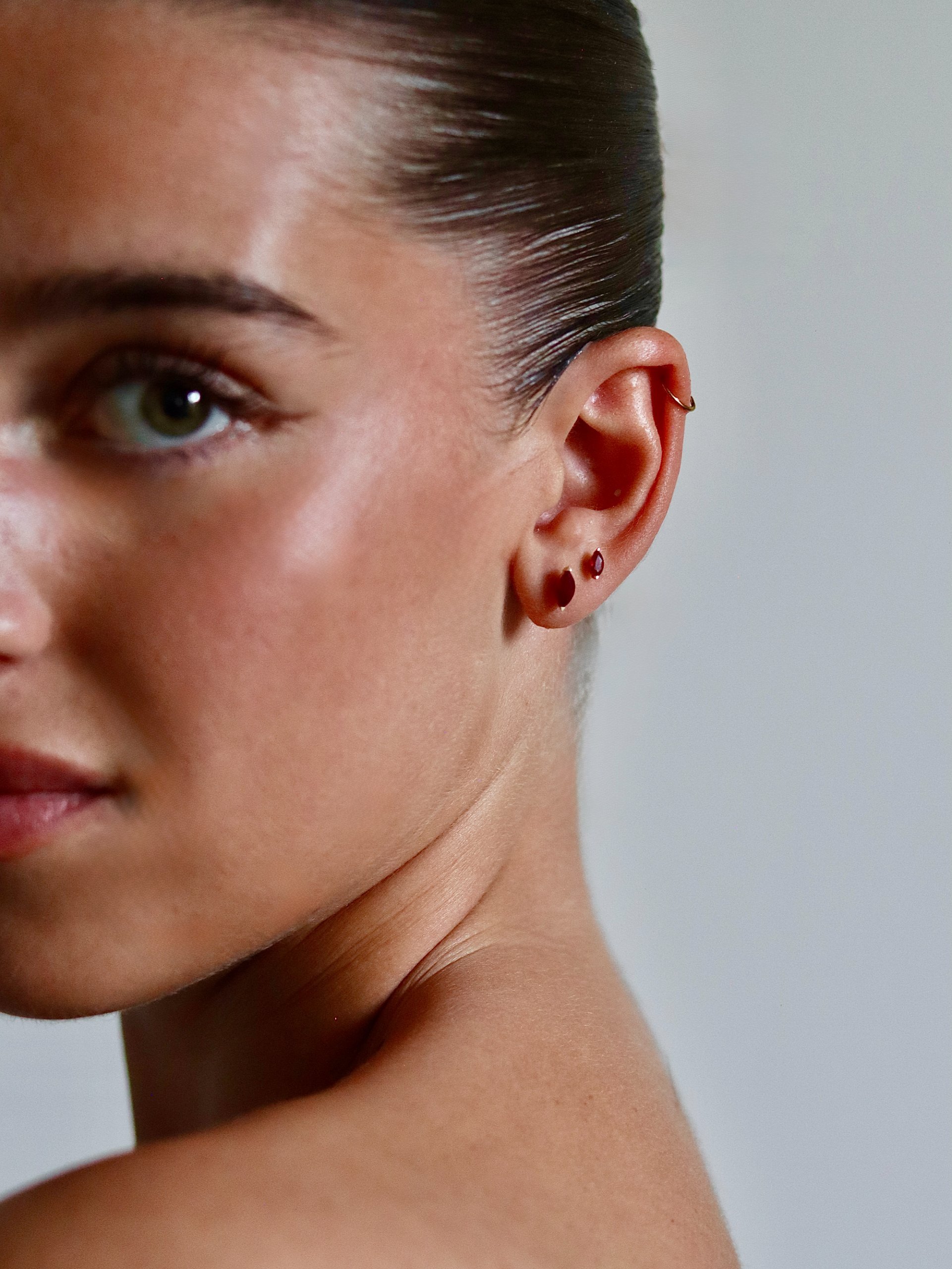 Single Marquise Ruby Stud Earring - Image 4