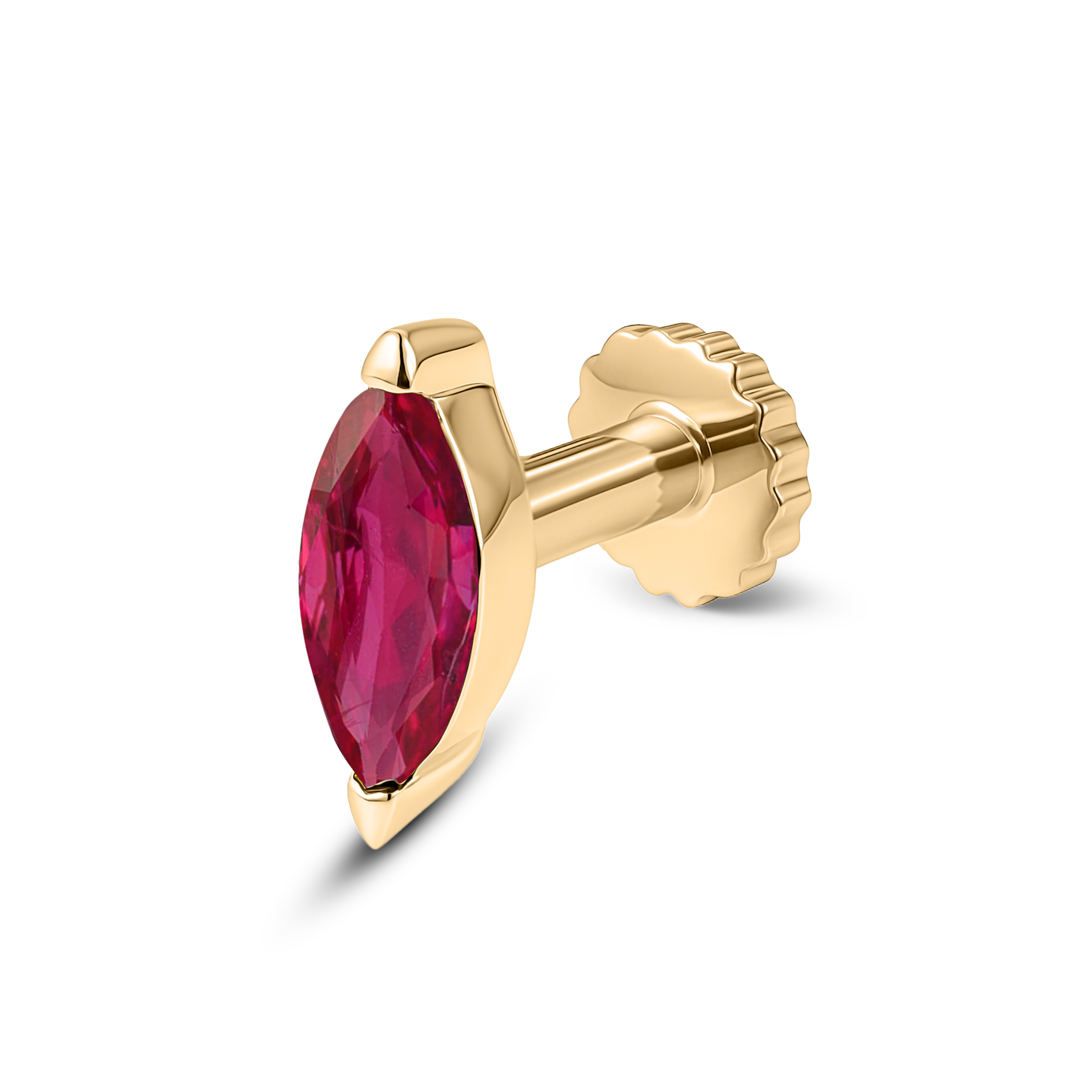 Single Marquise Ruby Stud Earring